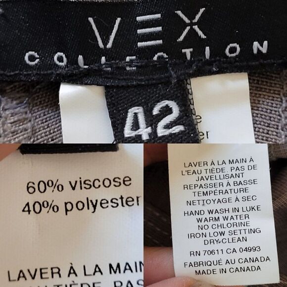 Vex Trouser Pants 42 Gray Lightweight High-Rise Wide Flowy Contrast Stitching - Picture 3 of 10